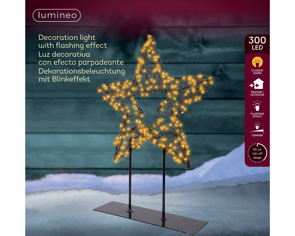 Kerst LED Ster op Standaard – 300 LED – Timer – Ø 37 cm - foto 3