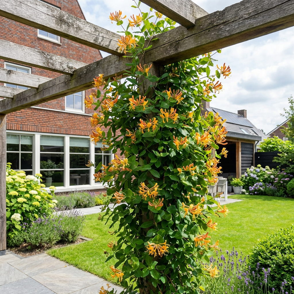 Klimplant Lonicera Mandarin PBR (kamperfoelie) - Klimplanten