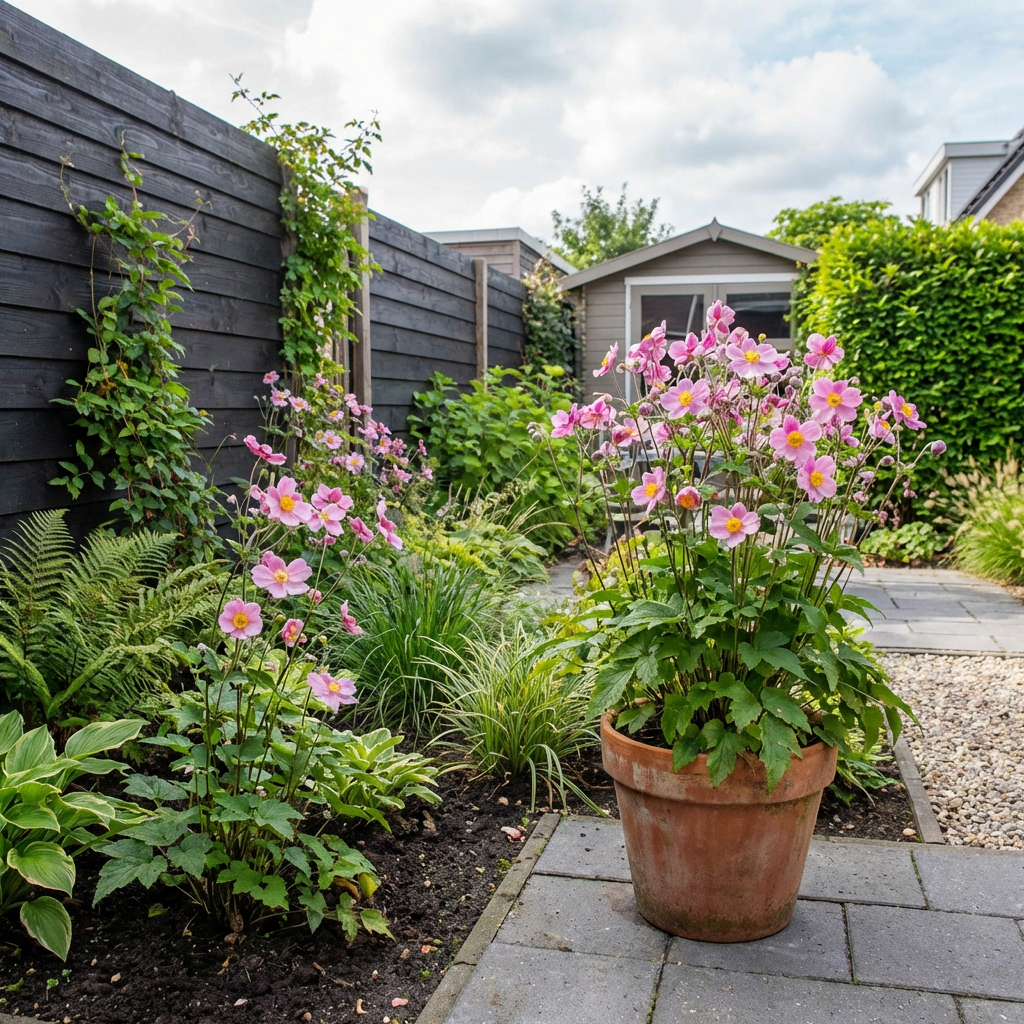 Japanse anemoon (Anemone hup. 'Pamina') - Tuinplanten