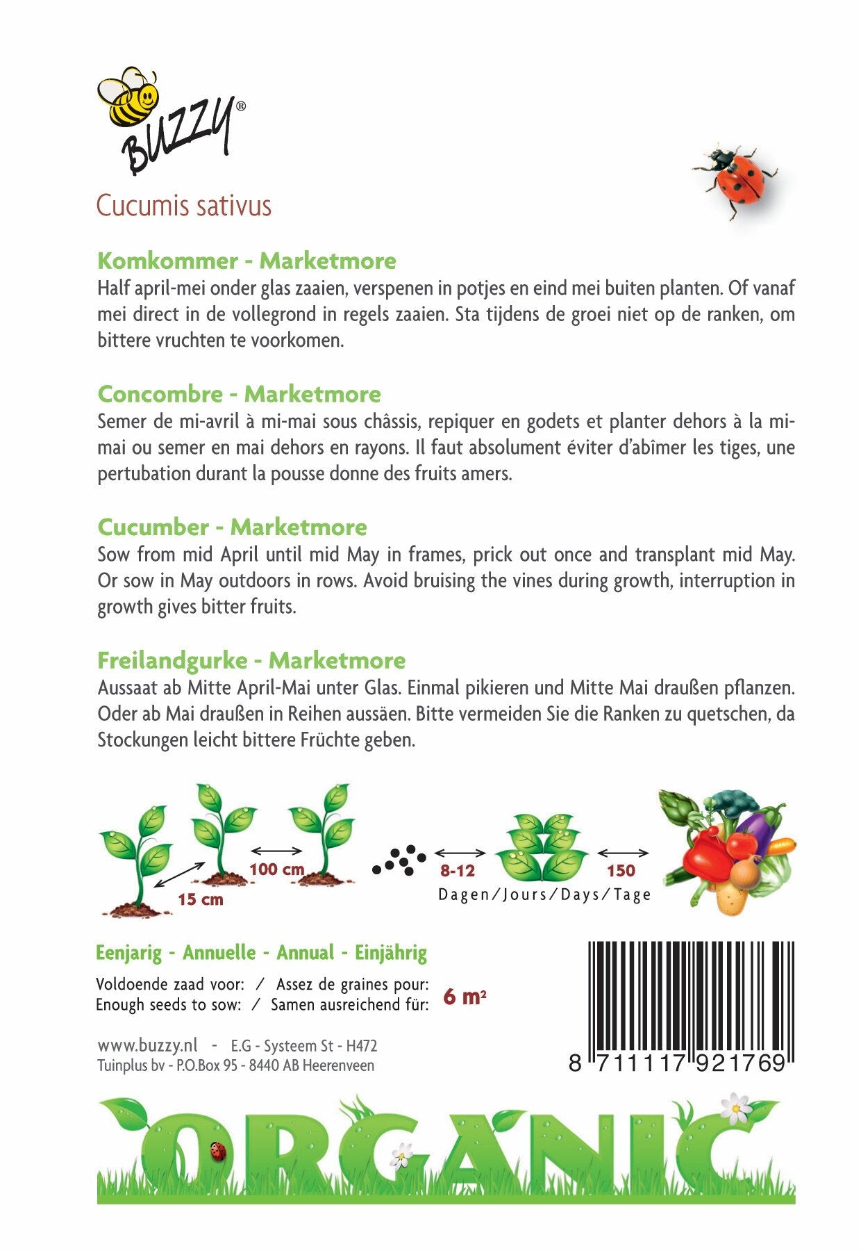 Komkommer Marketmore (BIO) - Zaden