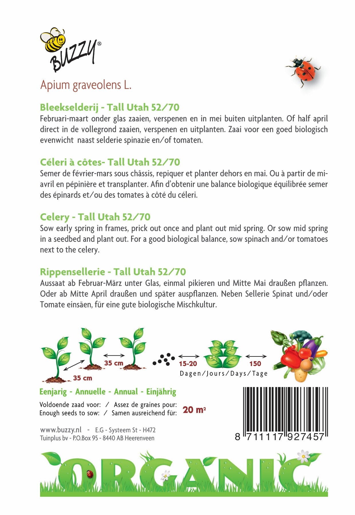 Bleekselderij Tall Utah 52/70 (BIO) - Zaden