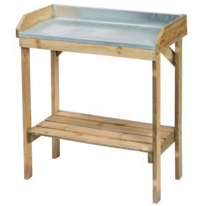 Oppottafel voor zaaien en verpotten zink, FSC hout H97x85x42cm - Kweekbenodigdheden