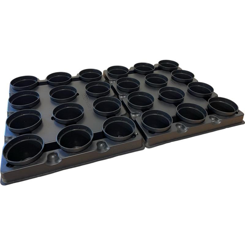 Kweektray met 24 potjes - 6cm zwart - Kweekbenodigdheden