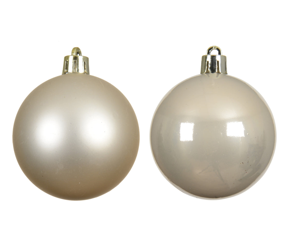 Kerstballen Parel 8 cm – 6 Stuks – Mat & Glanzend - foto 2