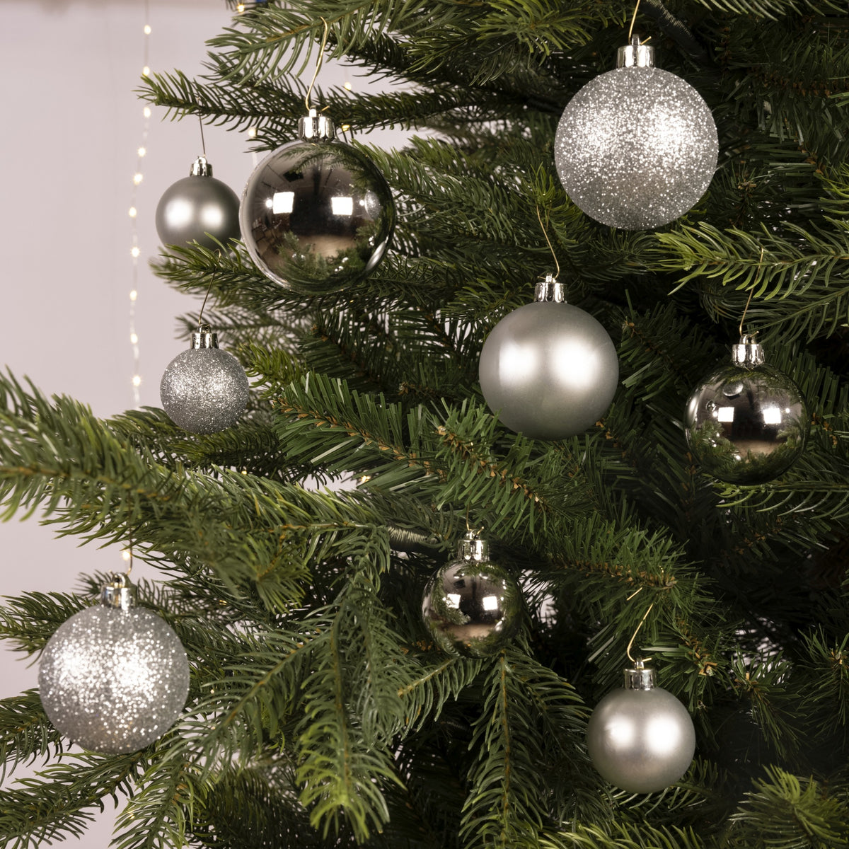 Kerstballen Zilver Mix – 30 Stuks – 4/5/6 cm - foto 2