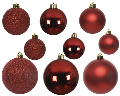 Kerstballen Kerstrood Mix – 30 Stuks – 4/5/6 cm - foto 3