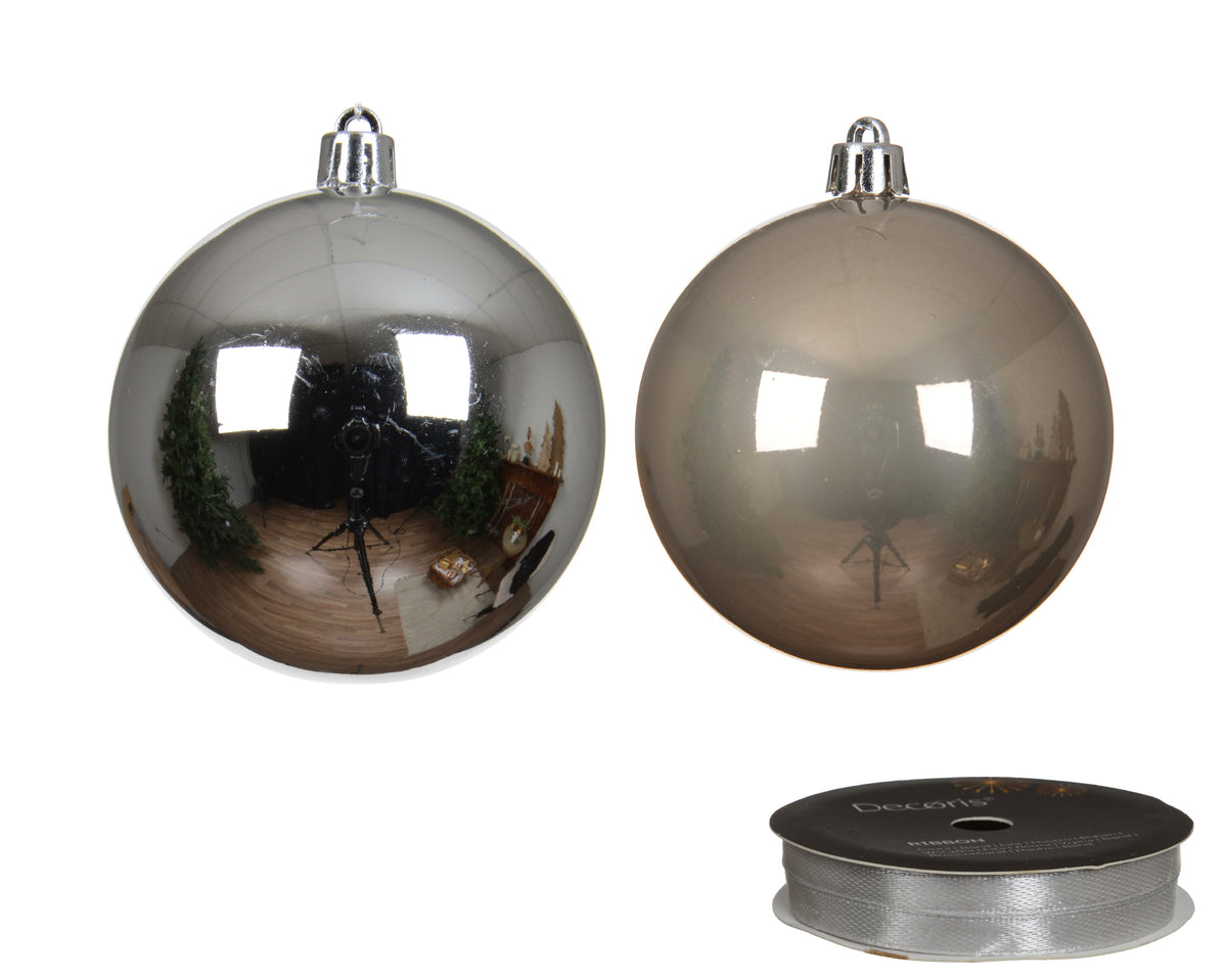 Kerstballen Zilver Mix – 34 Stuks – 8 cm – In Koker - foto 2