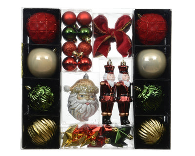 Kerstballen Mix Box – 42 Stuks – Glans, Flock & Glitter
