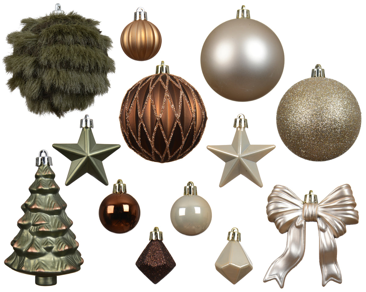 Kerstballen Mix Box – 47 Stuks – Mat, Glans & Glitter - foto 2