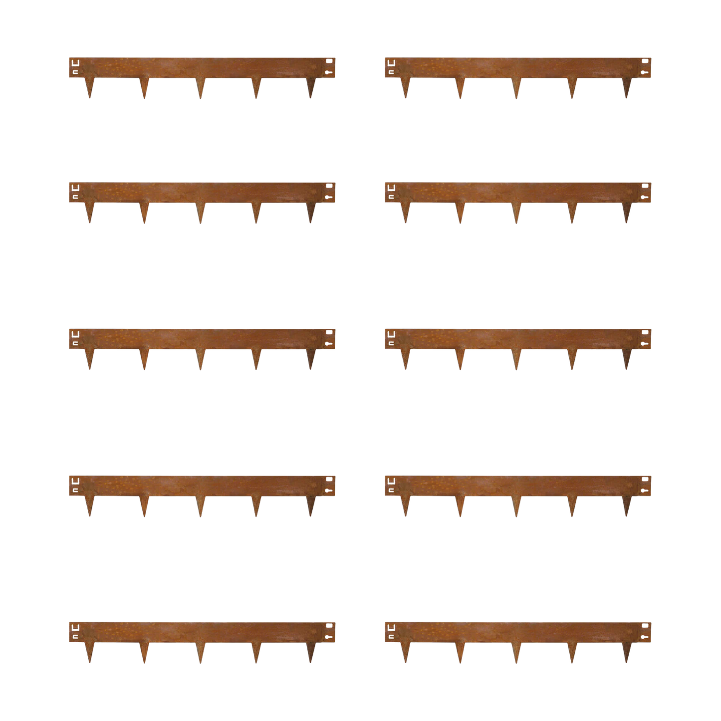 10x Cortenstaal kantopsluiting borderrand - 106x16cm - 