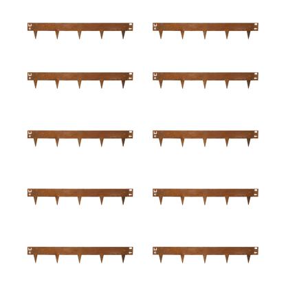 10x Cortenstaal kantopsluiting borderrand - 106x16cm - 