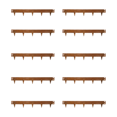10x Cortenstaal kantopsluiting borderrand - 106x16cm