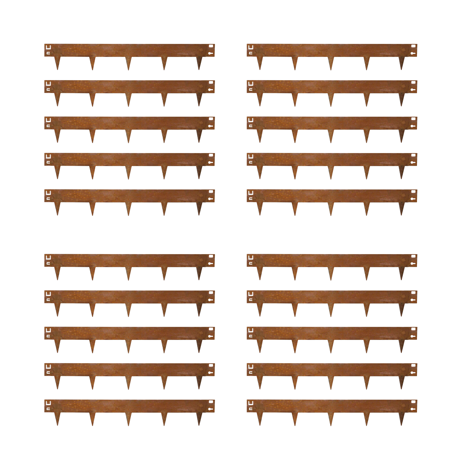 20x Cortenstaal kantopsluiting borderrand - 106x16cm - 