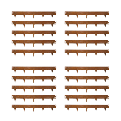 20x Cortenstaal kantopsluiting borderrand - 106x16cm - 