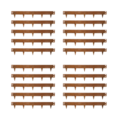 20x Cortenstaal kantopsluiting borderrand - 106x16cm