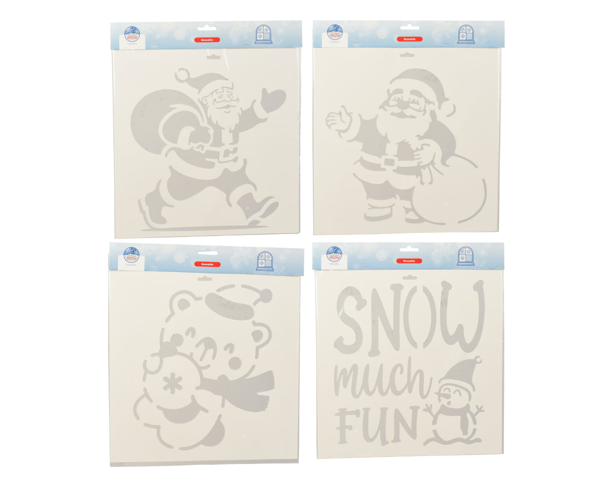 Kerst Raamstencils Figuren Set – 38 × 38 cm