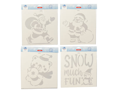 Kerst Raamstencils Figuren Set – 38 × 38 cm