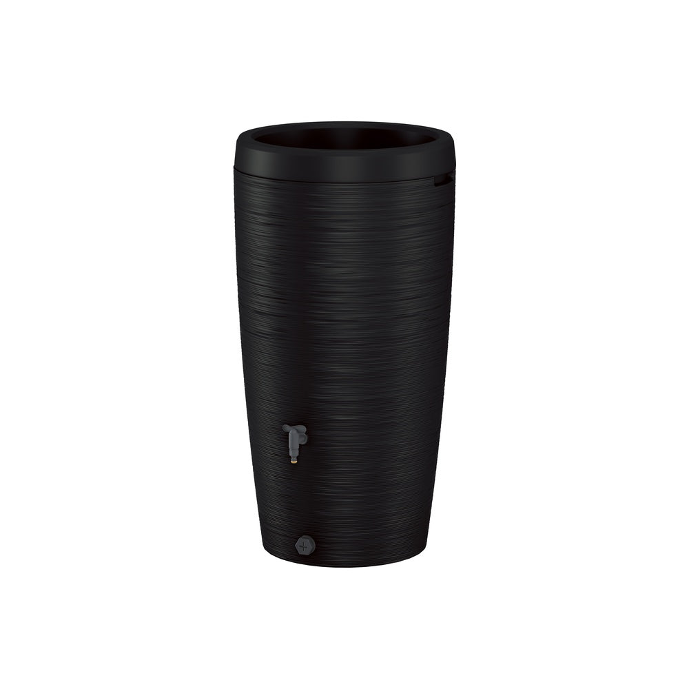 Regenton zwart houtnerfstructuur 240L