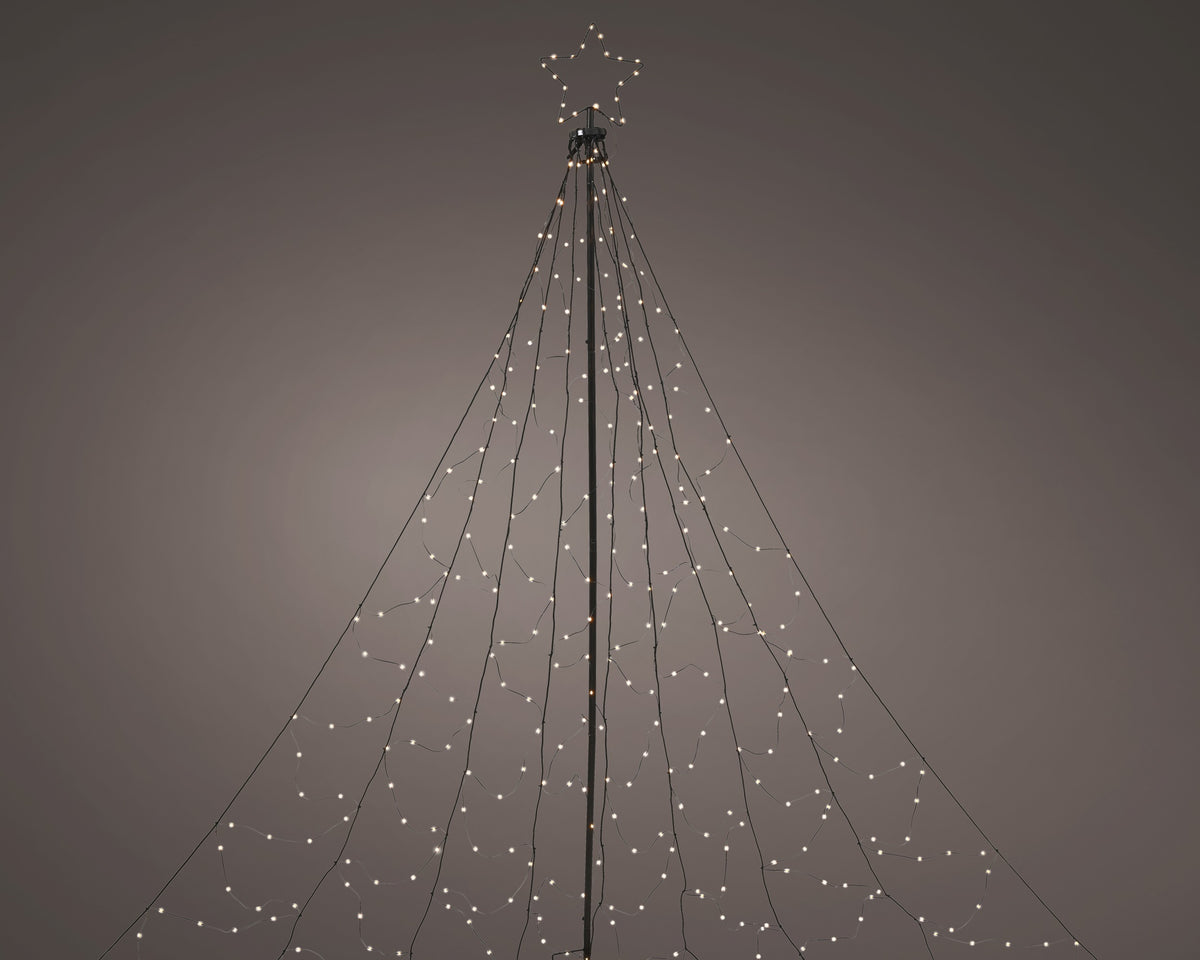 Lumineo Vlaggenmast Kerstboom – 5 m – 836 LED – Warm Wit
