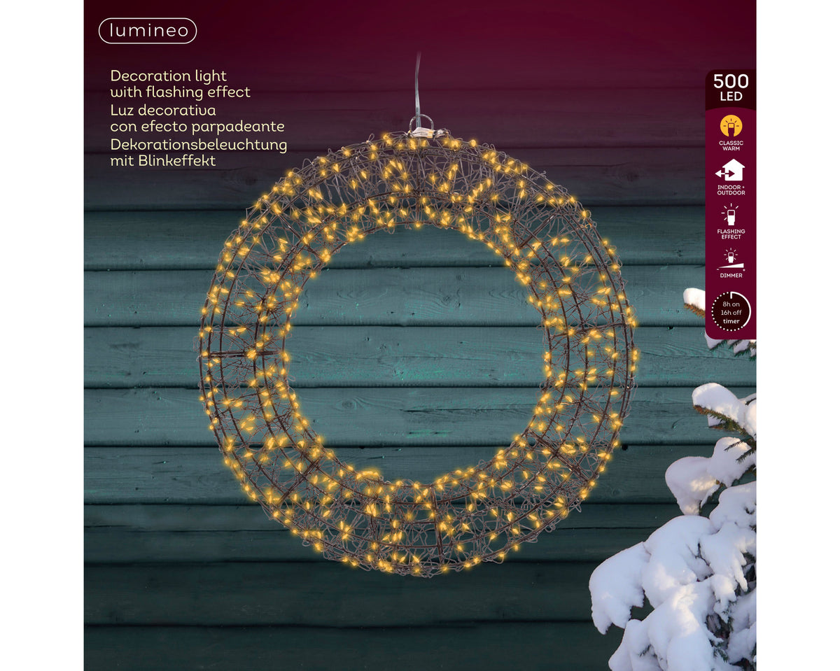 Kerst LED Krans met Micro LED – Zwart – Ø 38 cm - foto 3