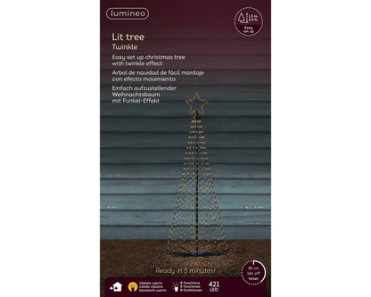 Micro LED Kerstboom - 421 LED - H150xD60 cm -Warm - Lumineo - foto 3