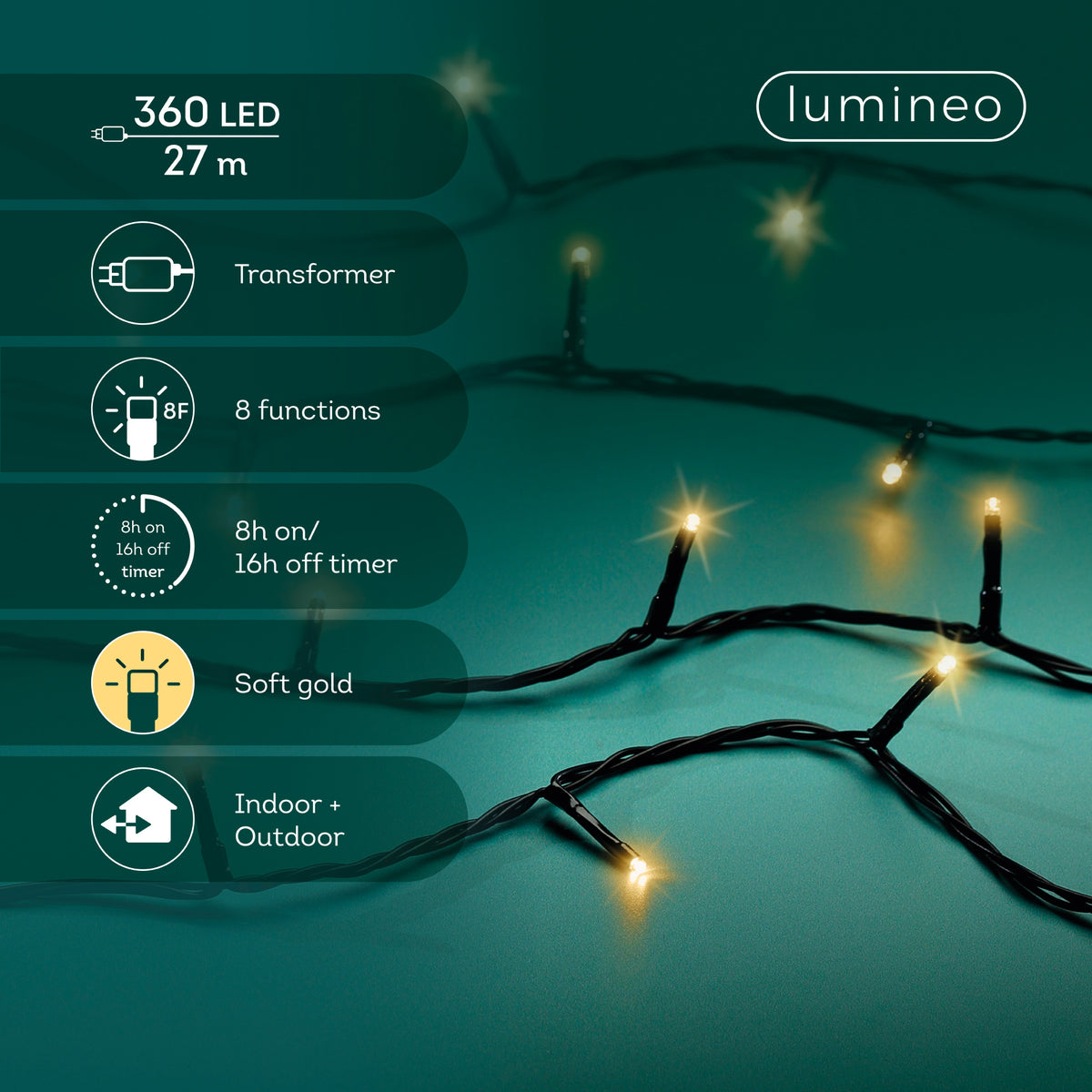 Kerstverlichting Zwart & Soft Gold - 2700 cm - Basic - foto 3