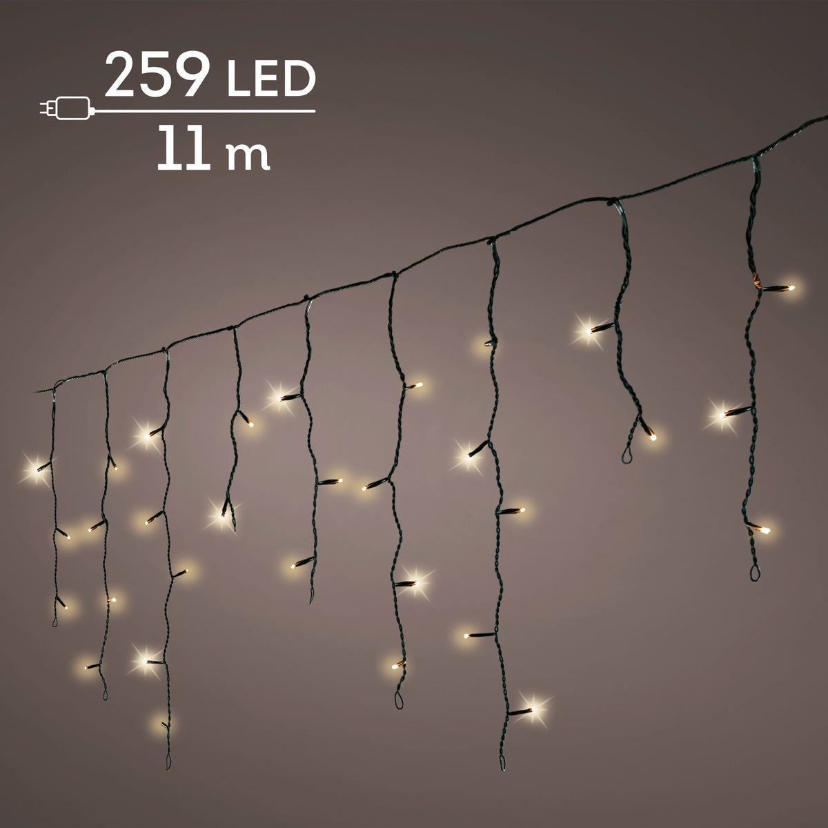 IJspegelverlichting LED Soft Gold - 11 m - 259 LED - 8 functies