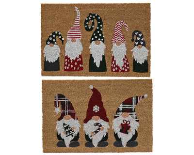 Kerstdeurmat Gnomes Kokos - 60 x 40 cm - 2 dessins