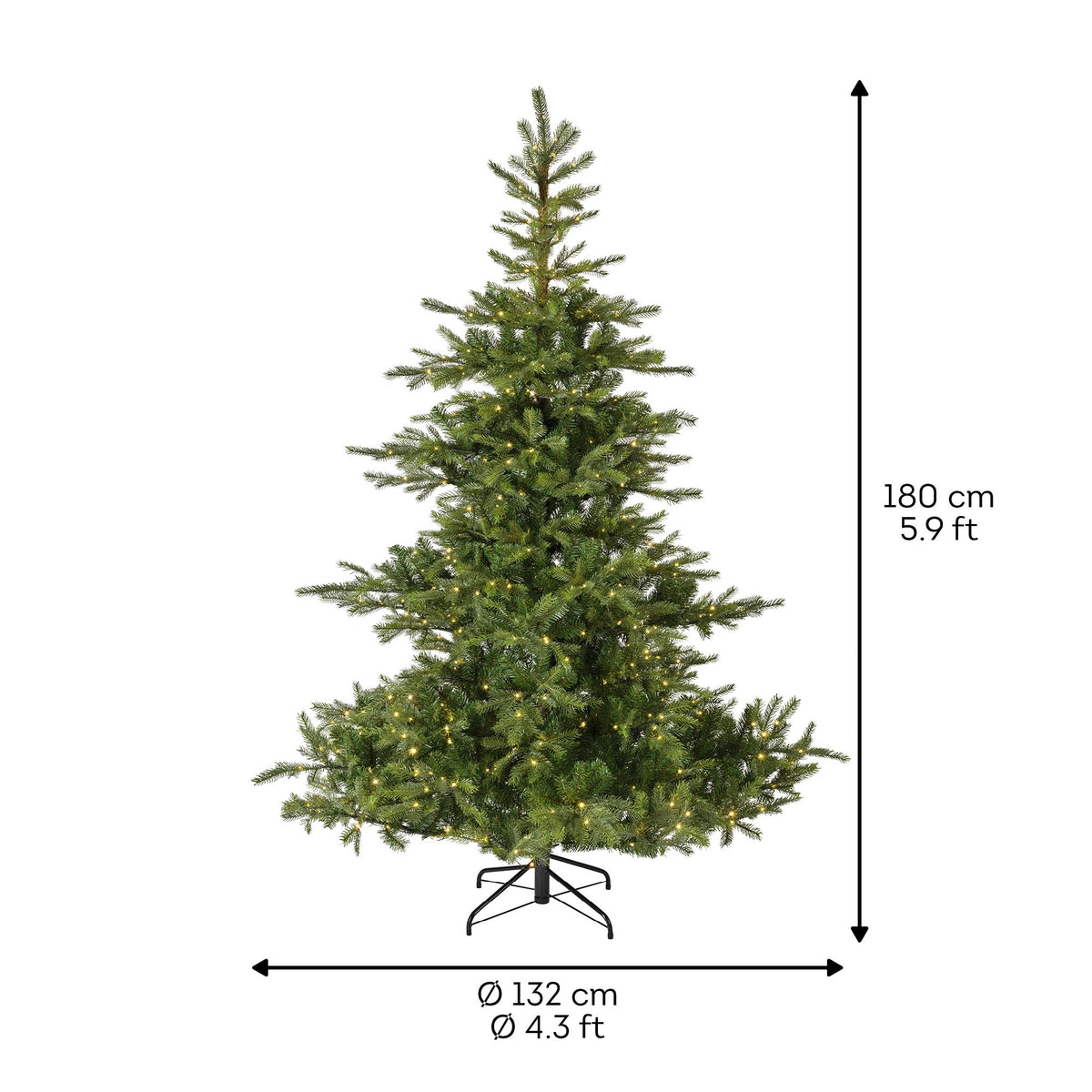 Kunstkerstboom LED - 180 cm - Groen - foto 7