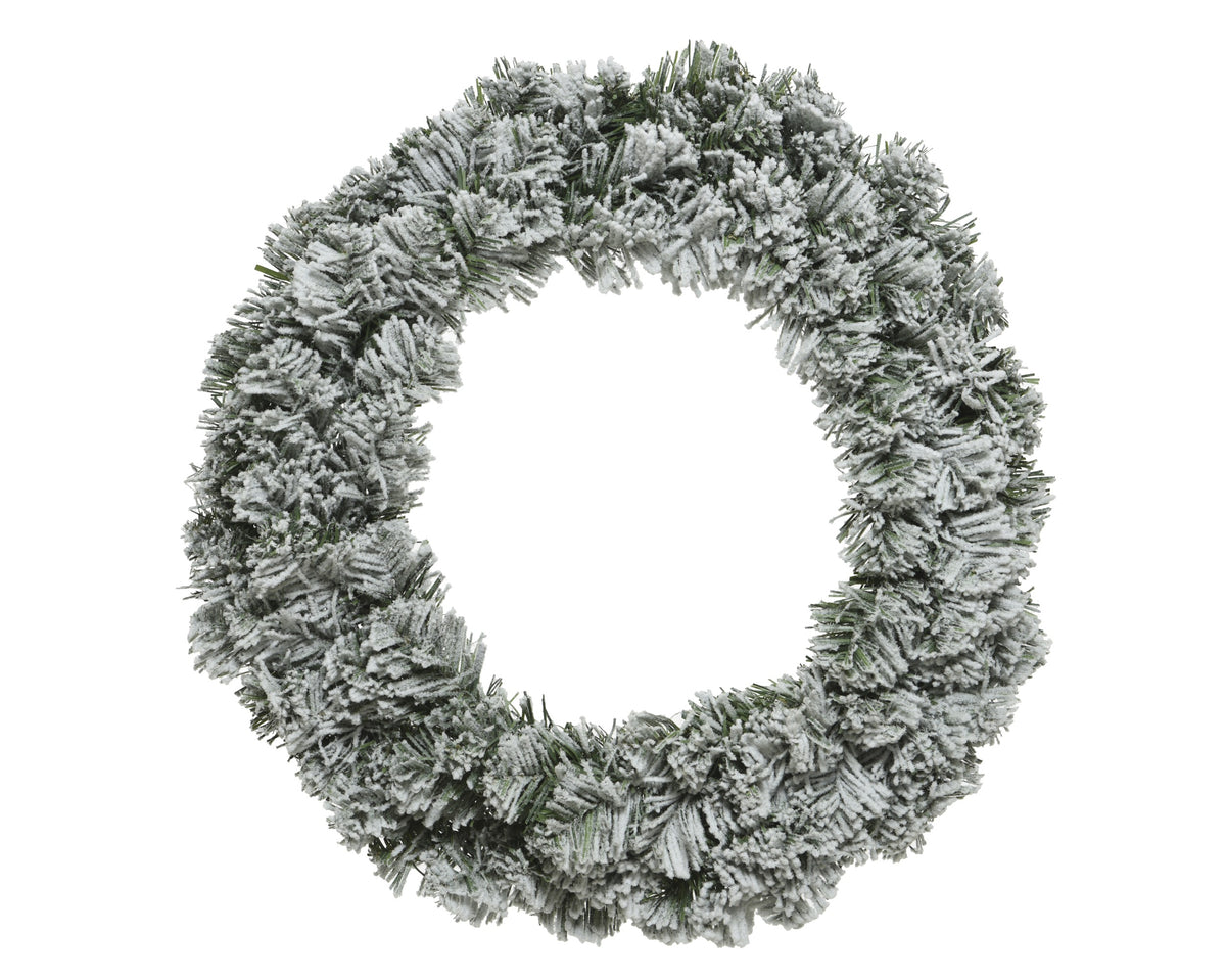 Kerstkrans Imperial Besneeuwd - Ø 60 cm - Groen/Wit