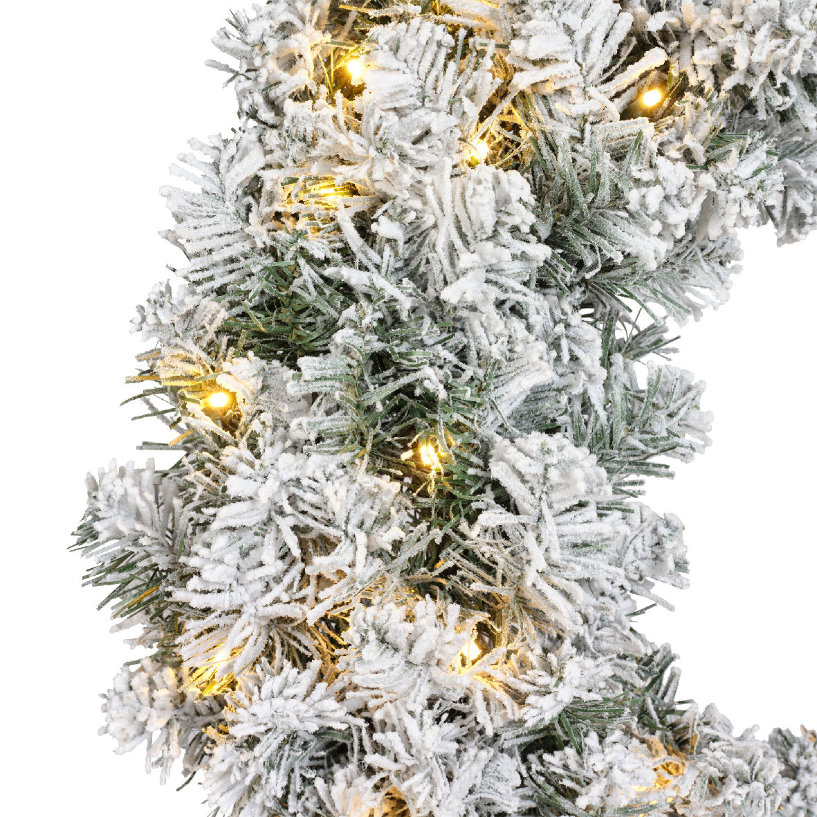 Kerstkrans Everlands - Ø 60 cm - Groen - Besneeuwd - 50 LED - foto 2