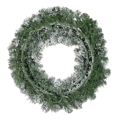 Kerstkrans Everlands - Ø 60 cm - Groen - Besneeuwd - 50 LED - foto 3