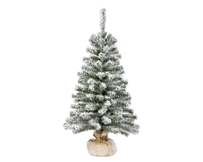 Mini Kunstkerstboom - H 90 cm - Ø 46 cm - Besneeuwd