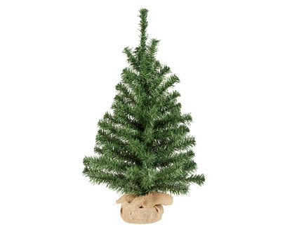 Mini Kunstkerstboom - H 60 cm - Groen - Jute Zak