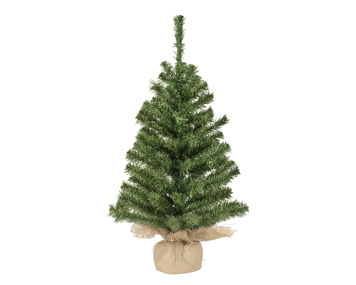 Mini Kunstkerstboom - H 75 cm - Groen - Jute Zak