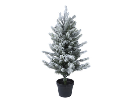 Mini Kunstkerstboom Allison - H 75 cm - Groen - Besneeuwd