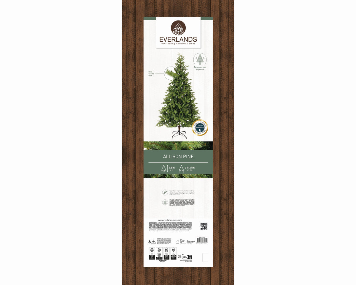 Kunstkerstboom Allison Pine - H 180 cm - Ø 112 cm - Groen - foto 3