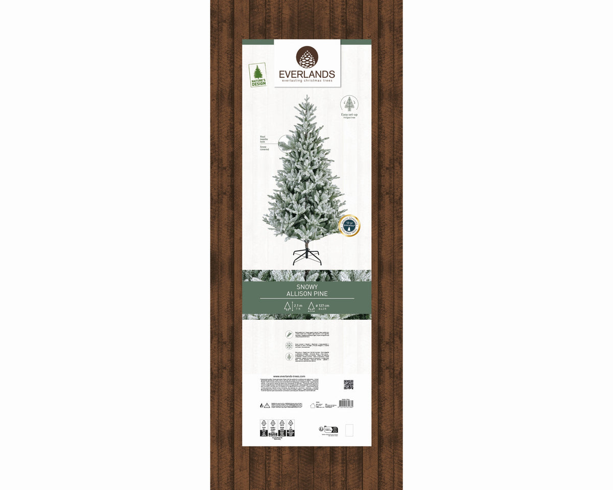 Kunstkerstboom Allison - H 210 cm - Groen - Besneeuwd - Everlands - foto 2