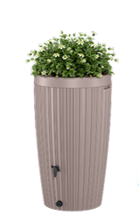 Regenton grijs taupe gestreept 240L - 