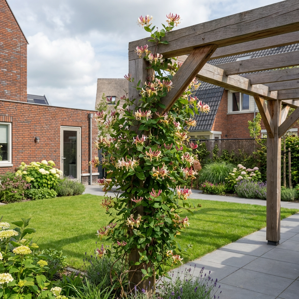 Klimplant Lonicera per. Belgica Select (kamperfoelie) - Klimplanten