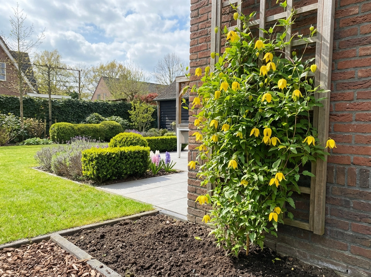 Klimplant Clematis tangutica (Bosrank) - Klimplanten