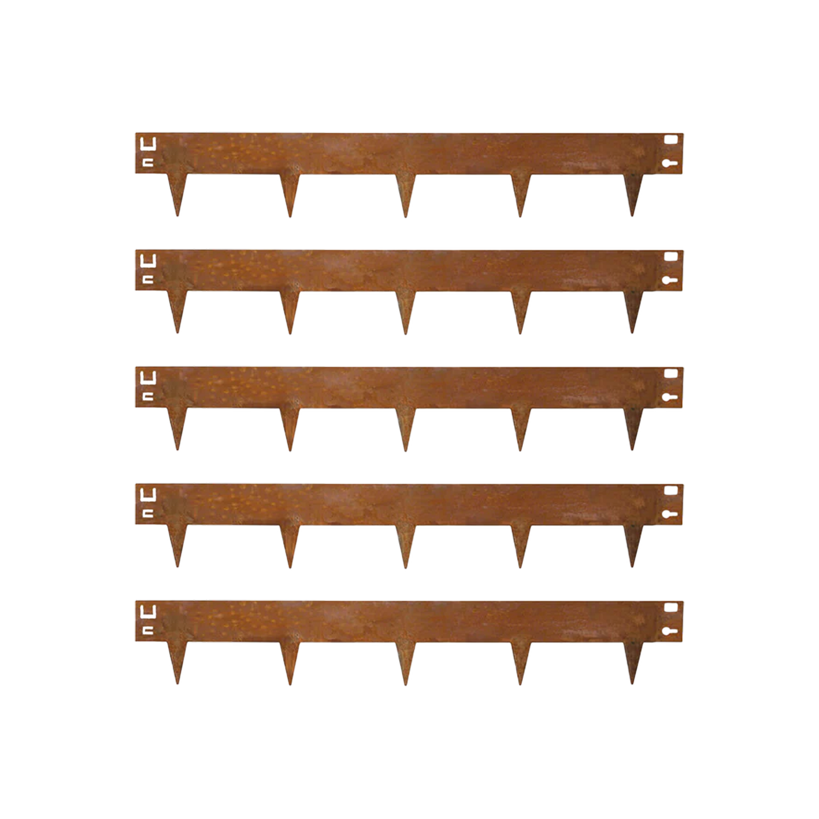 5x Cortenstaal kantopsluiting borderrand - 106x16cm - 