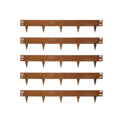 5x Cortenstaal kantopsluiting borderrand - 106x16cm